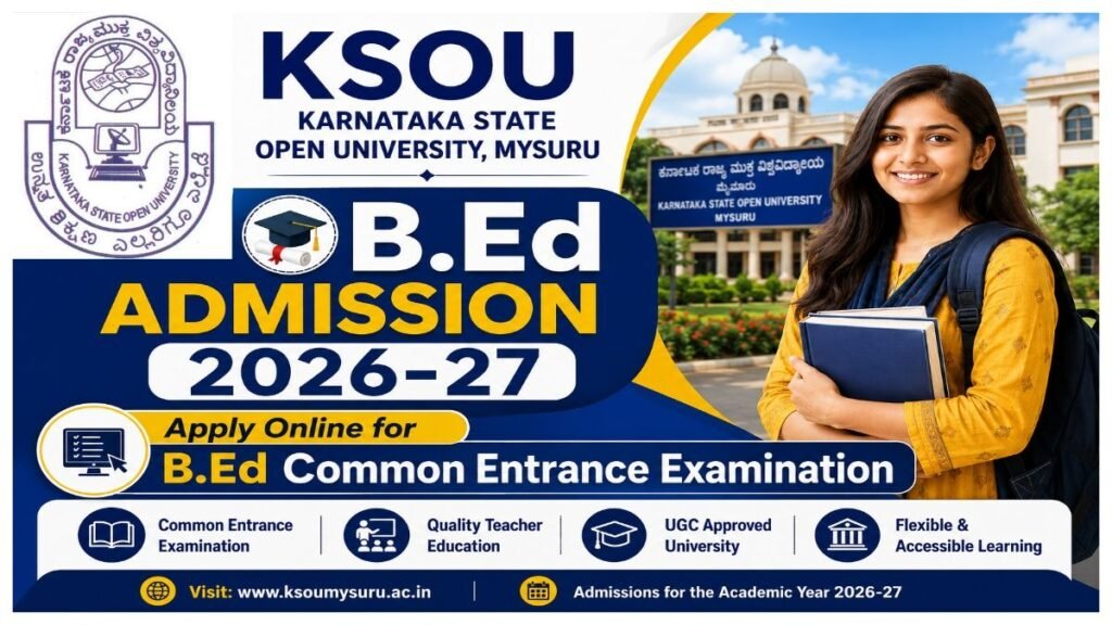 KSOU B.Ed Admission 2026-27